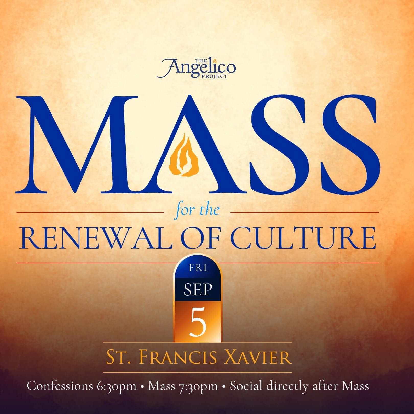 September Candlelight Mass - St. Francis Xavier - logo